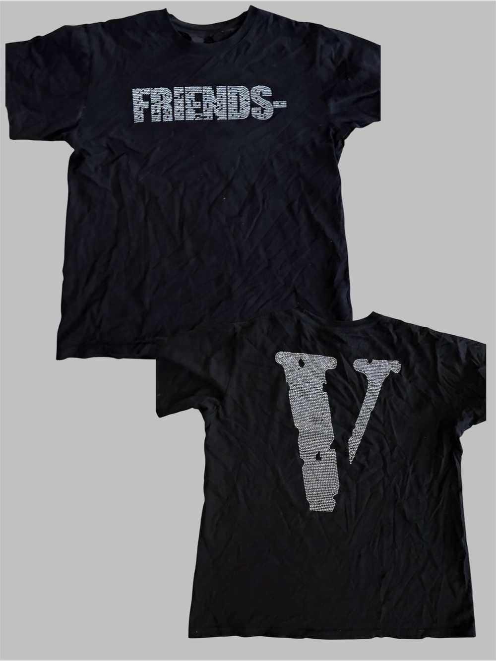 VLONE Friends Rhinestone  Tee Black